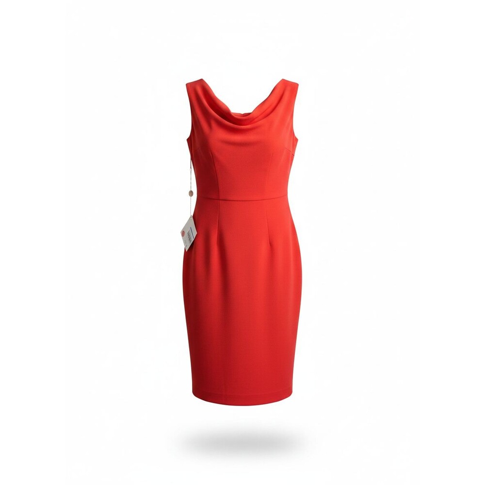Maria Grazia Severi Women's Orange Sleeveless Midi Dress Size 40 NWT